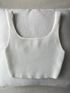 Aritzia, Babaton - White, S - Sculpt Knit Squareneck Cropped Tank